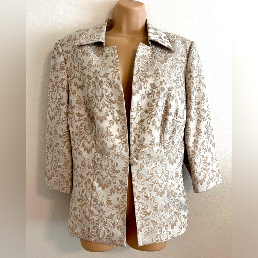 Jessica Howard Brocade Sequin Jacket